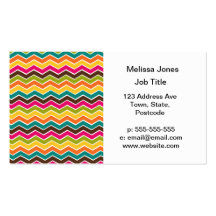 Multicolor girly chevron business card templates