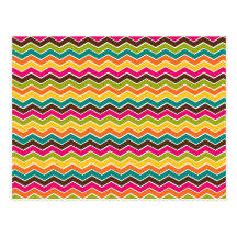 Multicolor girly chevron post card