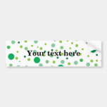 Multicolor green polka dots bumper stickers