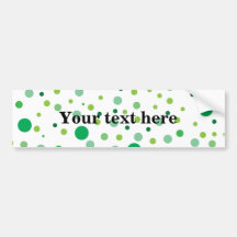 Multicolor green polka dots bumper stickers