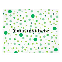 Multicolor green polka dots custom invitation
