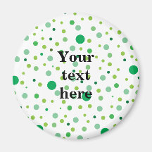 Multicolor green polka dots fridge magnets