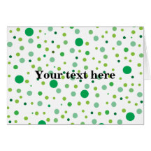 Multicolor green polka dots greeting card