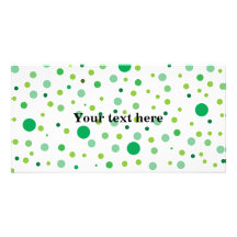 Multicolor green polka dots personalized photo card