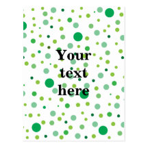 Multicolor green polka dots post cards
