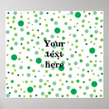 Multicolor green polka dots poster
