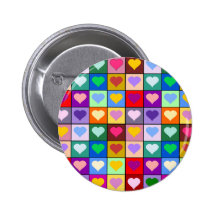 Multicolor Heart Squares Buttons