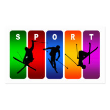 Multicolor Ski Emblem Business Card