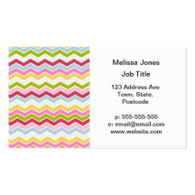 Multicolored chevron zigzag business card templates