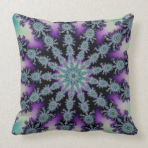 Multicolored Fractal Star Throw Pillow pillows
