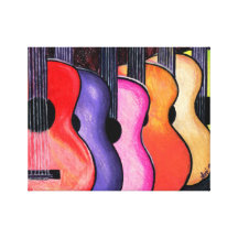 MultiColored Guitars on Canvas Canvas Prints