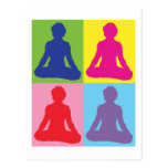 Multicolored Lotus Pose Yoga Postcards