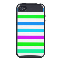 MultiColored Shades of Blue Greens Purple Stripes iPhone 4 Covers