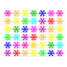 Multicolored Snowflakes Post Card