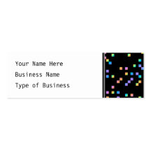 Multicolored Squares on Black. Business Card Templates