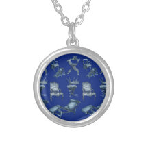 Multiple chairs in dark blue custom necklace