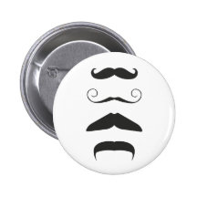 Multiple Moustache Pinback Buttons