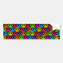 Multiple Multicolor Peace Signs Bumper Sticker
