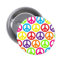 Multiple Multicolor Peace Signs Buttons