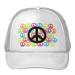 Multiple Multicolor Peace Signs Trucker Hat