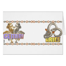 (multiple products selected)Gemini Aries zodiac Greeting Cards