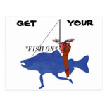 (multiple products selected) Moose Riding Salmon Postcards