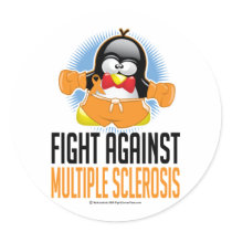 Multiple Sclerosis Boxing Penguin stickers