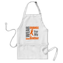 Multiple Sclerosis I Wear Orange Ribbon Brother Aprons