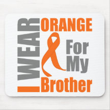 Multiple Sclerosis I Wear Orange Ribbon Brother Mouse Pads
