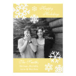 Multiple Snowflakes Christmas Photo Cards (Gold) invitations