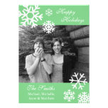 Multiple Snowflakes Christmas Photo Cards (Mint) invitations