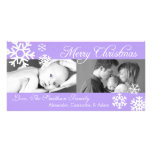 Multiple Snowflakes Christmas Photocard (Violet) photo cards
