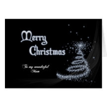 Mum, a Black and white Christmas card