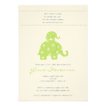Mum and Baby Elephant Baby Shower Invitation
