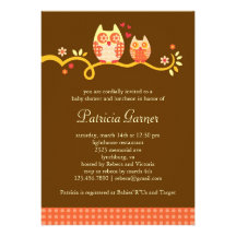 Mum and Baby Owl Unisex Baby Shower Invitation
