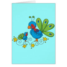 Mum and Baby Peacock Greeting Cards