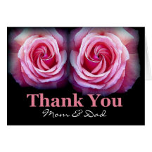 Mum and Dad - Wedding Thank You Greeting Cards