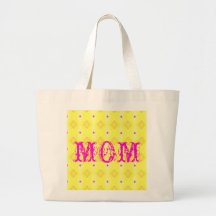 Mum and Yellow Diamonds Tote Bag