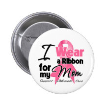 Mum - Breast Cancer Ribbon Button