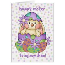 Mum & Dad Easter Card With Easter Bunny - Greeting