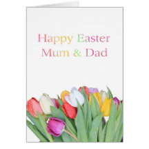 Mum & Dad Happy Easter Tulip card