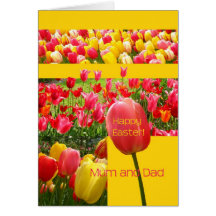 Mum & Dad Happy Easter Tulip card
