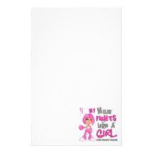 Mum Fights Like Girl Breast Cancer 42.9.png Customized Stationery