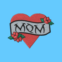 Mum Heart Tattoo Embroidered Shirt embroidered shirts