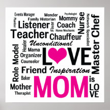 Mum is Love - Multitasking Do-it-All Mum Poster