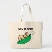 Mum of Twins-Peas in a Pod Tshirts and Gifts Canvas Bags