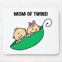 Mum of Twins-Peas in a Pod Tshirts and Gifts Mousepad