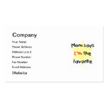 Mum says I'm the favourite (yellow) Business Card Template