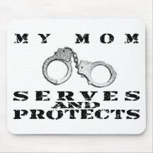 Mum Serves Protects - Cuffs Mouse Mat