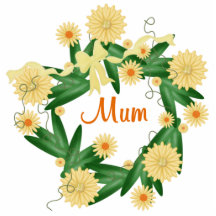 Mum (yellow wreath) photo cutout